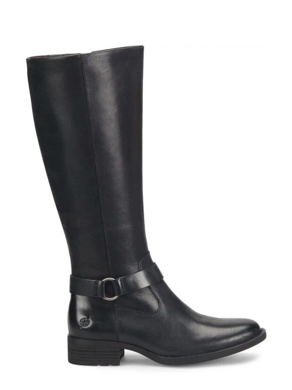 Born Saddler Black Knee-High Leather Heeled Riding Boots NEW